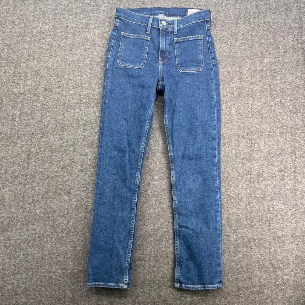 Gap Vintage Slim Mid Rise Jeans Womens 27 4R Medium Wash Patch Pocket Denim - Picture 2 of 14